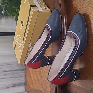 Vintage Johansen Adlib Womens 8.5 classic leather red white blue dress shoes